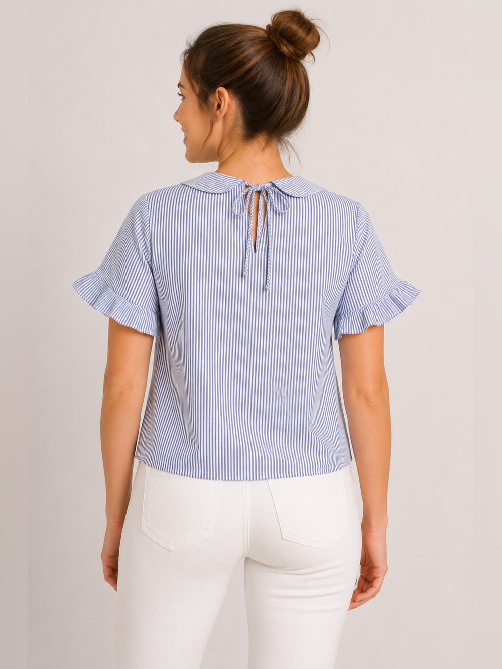 Country Store Striped Ruffle Sleeve Top - Picture 2 of 6